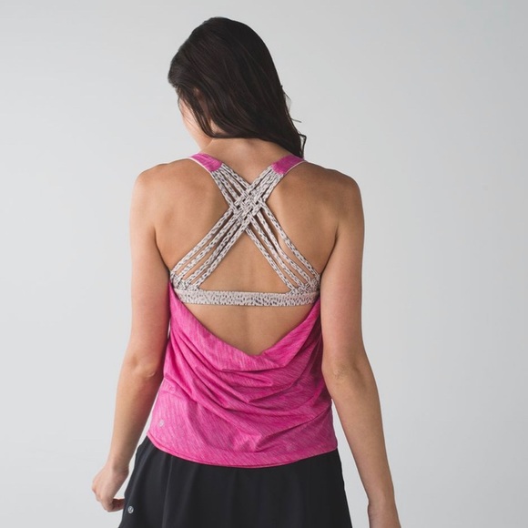 lululemon athletica Tops - Lululemon Wild Tank Heathered Magenta Dottie Dash